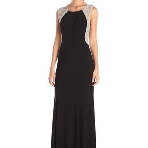Women’s Cap sleeve beaded back gown
